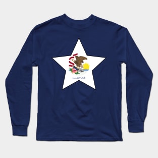 Illinois State Flag Star Long Sleeve T-Shirt